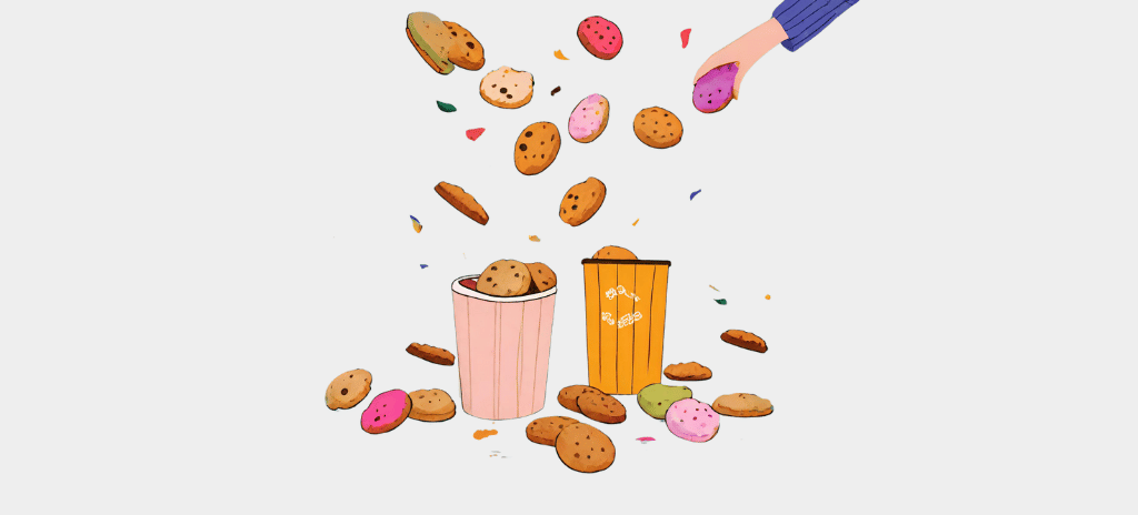 Cookies thrown to the rubbish bin